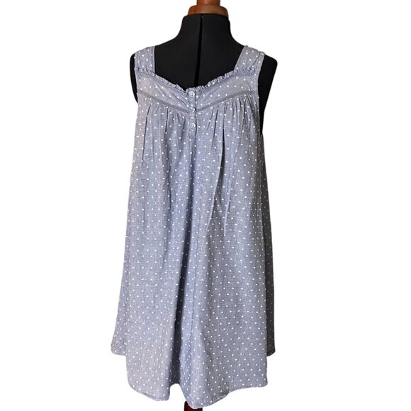 Croft & Barrow Light Blue Sleeveless Pin Tuck Polka Dot Nightgown M - Picture 1 of 8